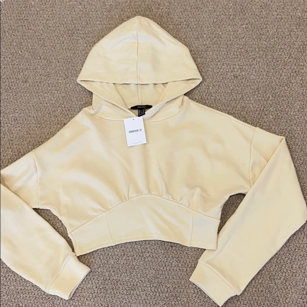 Brand new cream cropped hoodie